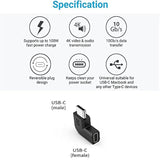 90 Degree Type Usb C Adapter, 2 Pack Usb C To Usb-C Fast Charger And Transfer