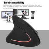 2.4Ghz Mouse,Ergonomic Left Handed Vertical Mouse,6 Keys Optical Mouse With Nano Usb Receiver,800/1200/1600 Adjustable Dpis,For Laptop Pc Computer/For Windows/For Linux