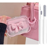Cute Airpods Pro 2/1 Gen Clear Case, Girly 3D Bow Design Soft Tpu Protective Shockproof Kawaii Apple Ipod Pro 2Nd/1St Generation Cover With Cleaner Pen & Keychain Girls Women 2023/2022/2019 - Pink