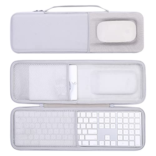Hard Case Replacement For Apple Magic Keyboard With Touch Id And Numeric Keypad + Apple Magic Mouse (White Case)