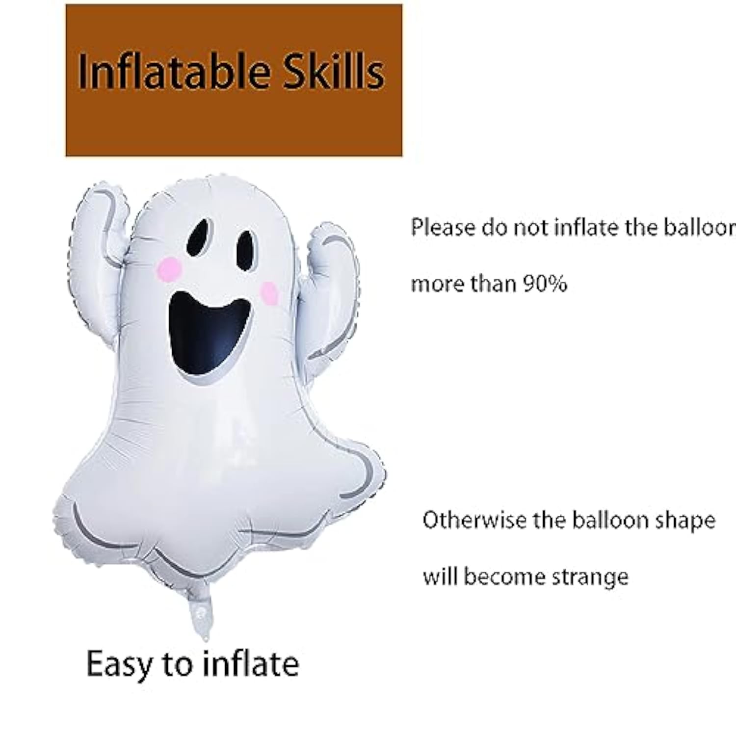 3 Pack White Ghost Foil Balloons Halloween Party Decoration Supplies Balloon Set