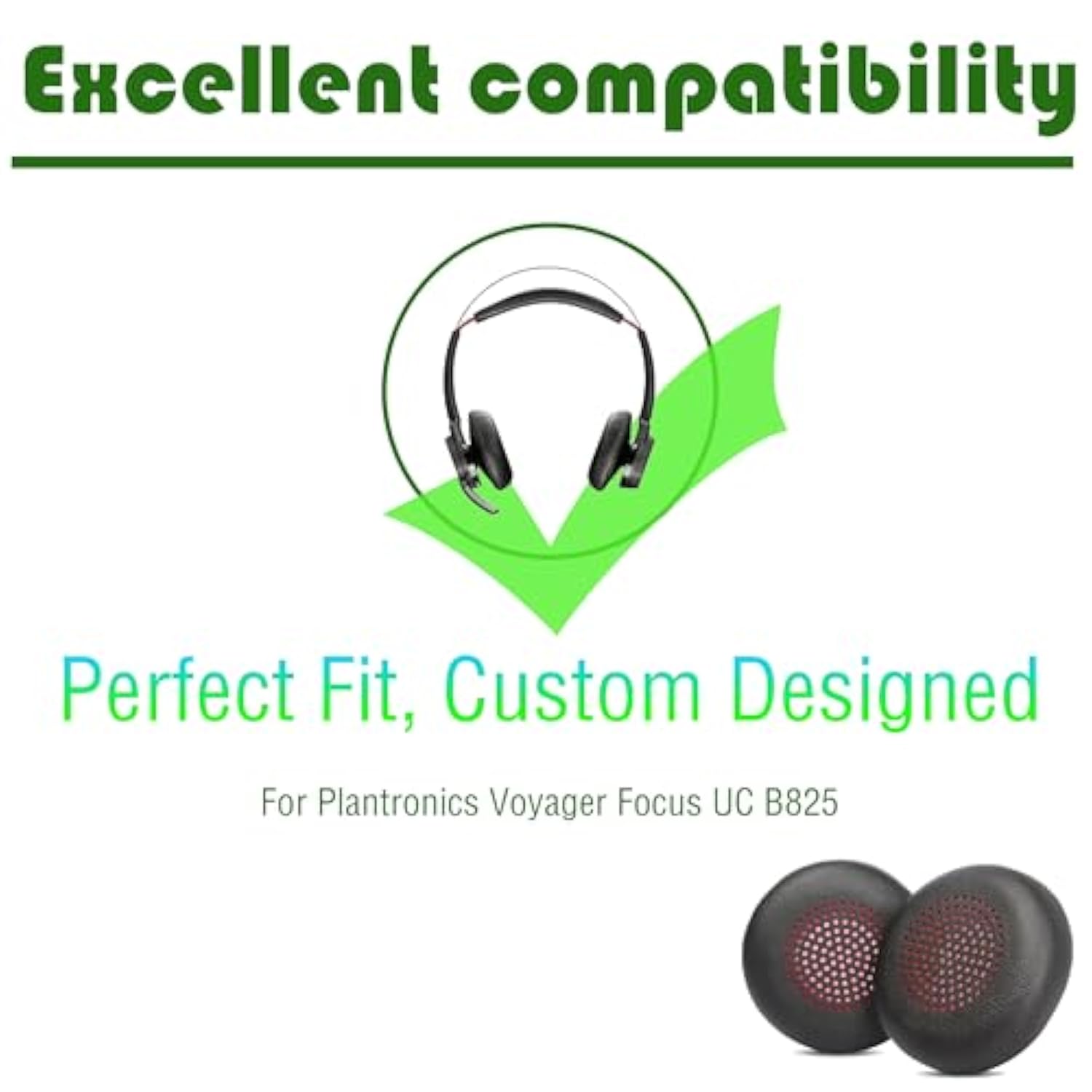 Earpads Replacement Ear Cushions Compatible With Plantronics Voyager Focus Uc B825 Headphones Ear Pads Cover Parts