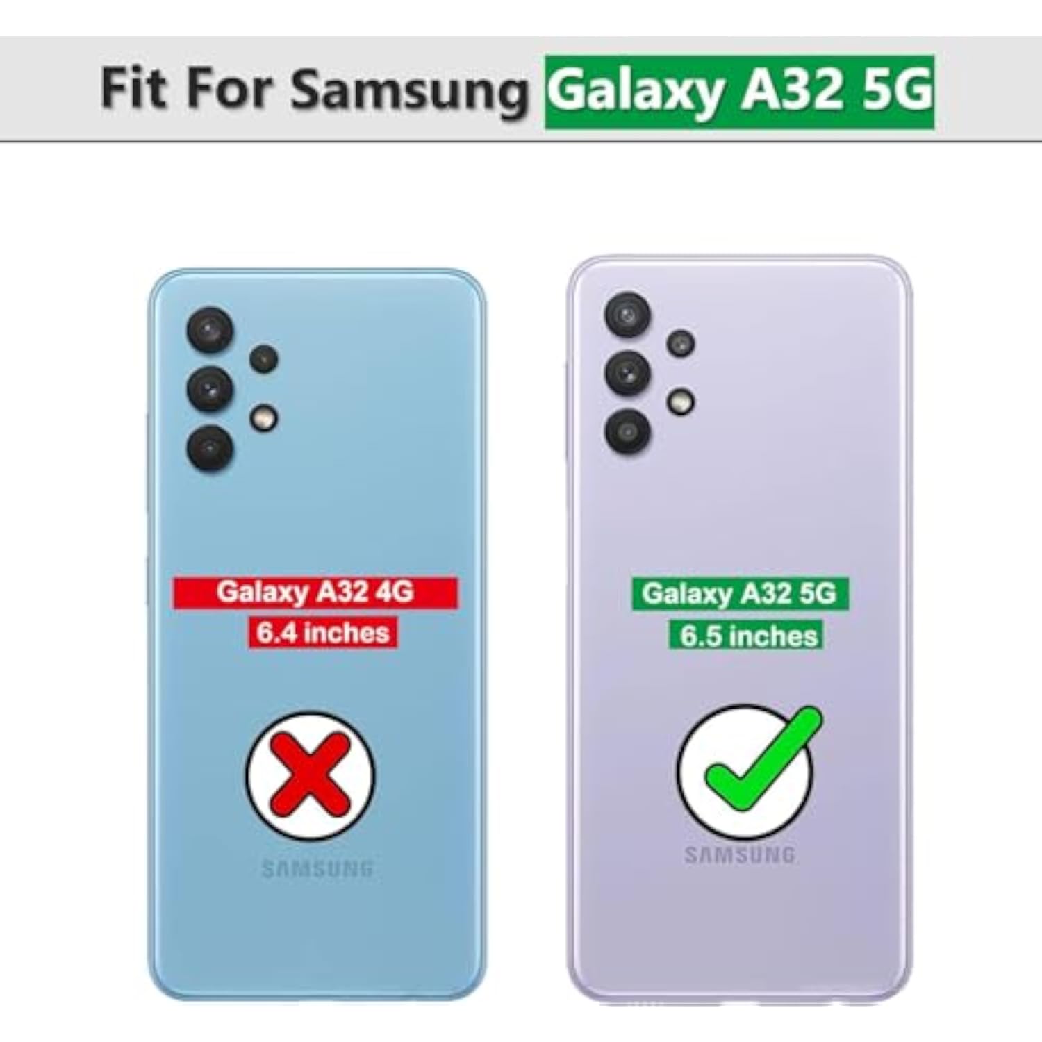 Galaxy A32 5G Case with Camera Cover Slider and 2 Tempered Glass Screen Protectors, Black