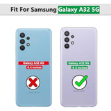 Galaxy A32 5G Case with Camera Cover Slider and 2 Tempered Glass Screen Protectors, Black