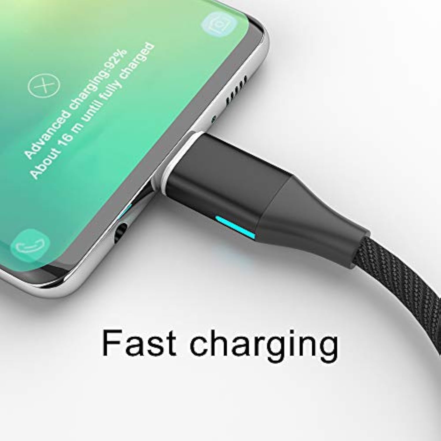 Netdot Gen10 2In1 Nylon Braided Magnetic Charging Cable Fast Charging And Data Transfer For Micro Usb And Usb C Android Smartphones (6.6Ft / 3 Pack, Black)