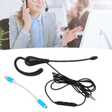 Headset With Mic Noise Cancelling, Single Ear Hook Type Headset For Call Center, Wire Headphone Computer Ear Hook Earpiece Support Volume Adjustment (Type-C)