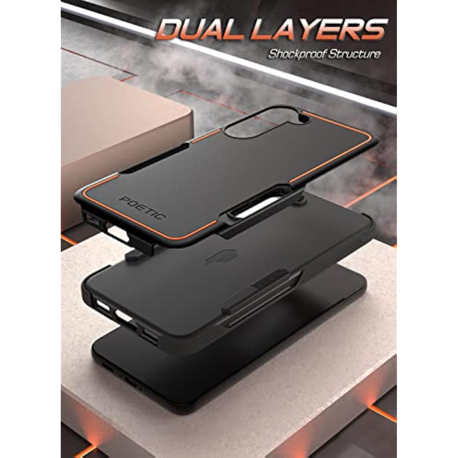 Neon Series Case Designed For Samsung Galaxy S23 Plus 5G 6.7 Inch, Dual Layer Heavy Duty Tough Rugged Lightweight Slim Shockproof Protective Case 2023 New Cover For Galaxy S23+ 5G, Black