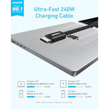 Anker Zolo USB C to USB C Cable, Braided and Dirt-Free Type-C Fast Charging Cable, Slim Connector, for iPhone 16 Series, MacBook (240W) (Black, 6FT)