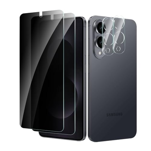 2+2 Pack for  Galaxy S25 Edge Privacy Screen Protector with Camera Lens Protector, Anti Spy Tempered Glass, 9H Hardness, Scratch Resistant,