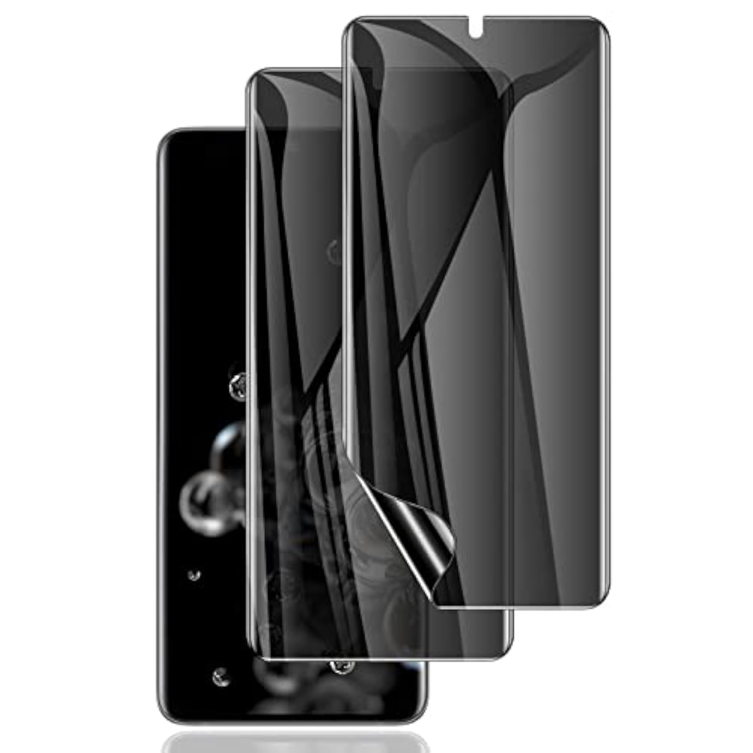 [2 Pack] For Samsung Galaxy S20 Ultra Privacy Screen Protector, [Support Fingerprint Id] Anti-Spy Full Adhesive Flexible Film For Galaxy S20 Ultra 6.9" - Black