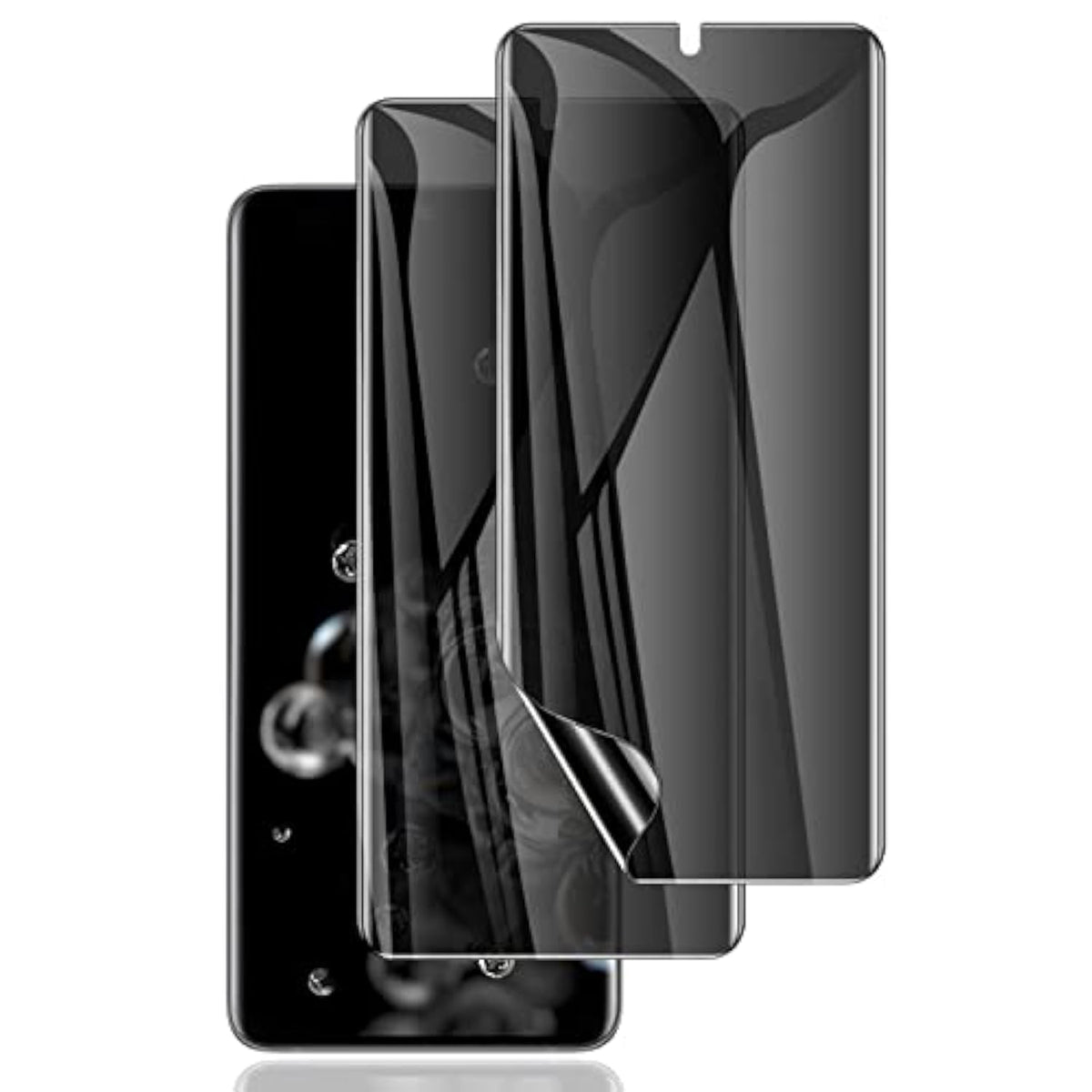 [2 Pack] For Samsung Galaxy S20 Ultra Privacy Screen Protector, [Support Fingerprint Id] Anti-Spy Full Adhesive Flexible Film For Galaxy S20 Ultra 6.9" - Black
