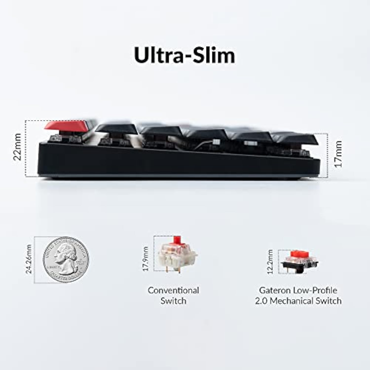 K1 Pro Tkl Layout Ultra-Slim Qmk/Via Custom Bluetooth Wireless/Usb Wired Mechanical Keyboard With Hot-Swappable Low-Profile Gateron Brown Switch, Rgb Backlit Pbt Keycaps For Mac Windows Linux