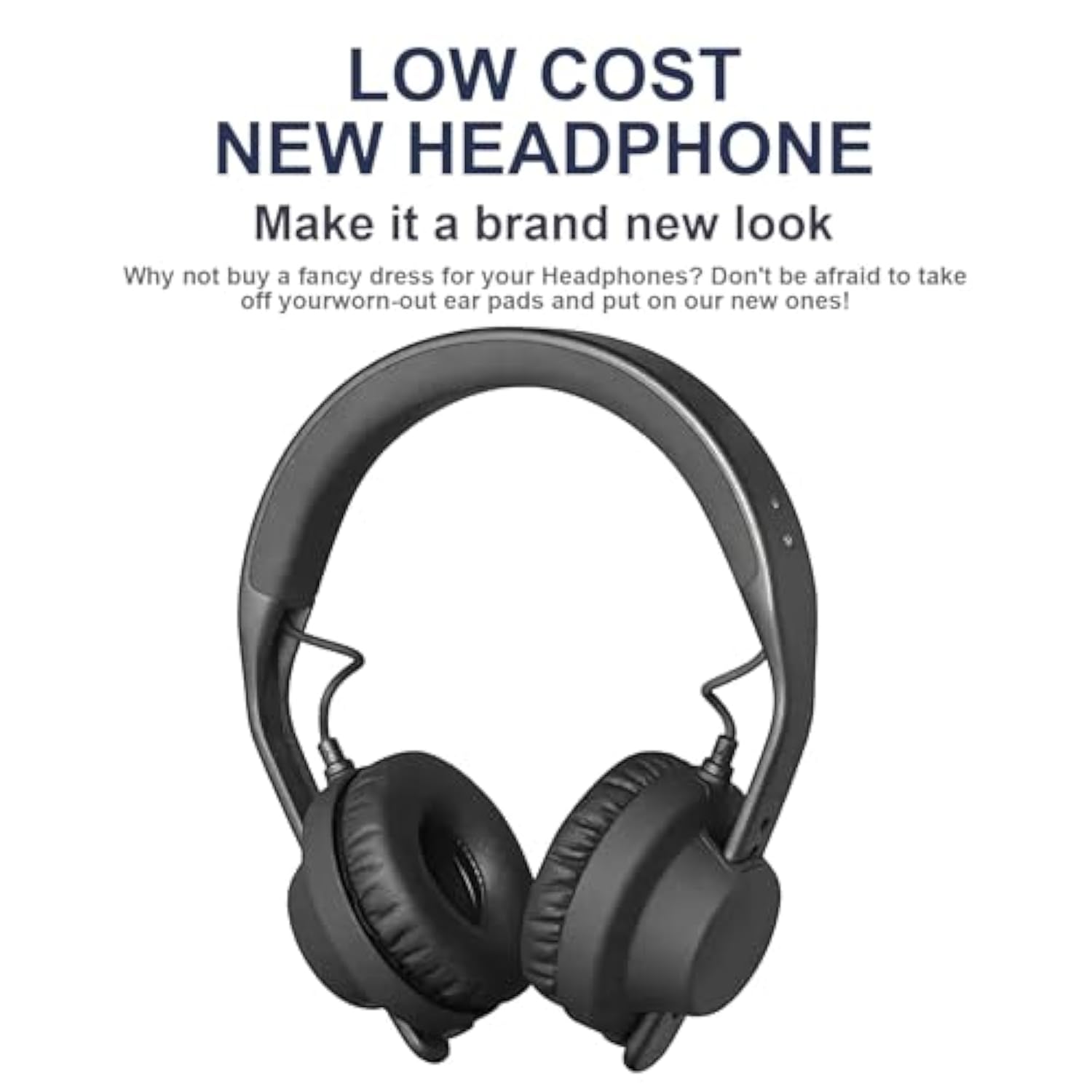 Revo Ear Pads Replacement Ear Pads Cushions Compatible With Jabra Revo Wireless/Wired Headphones Softer Protein Leather High-Density Memory Foam Earpads Earmuffs Ear Cups Cover Repair Parts - Black