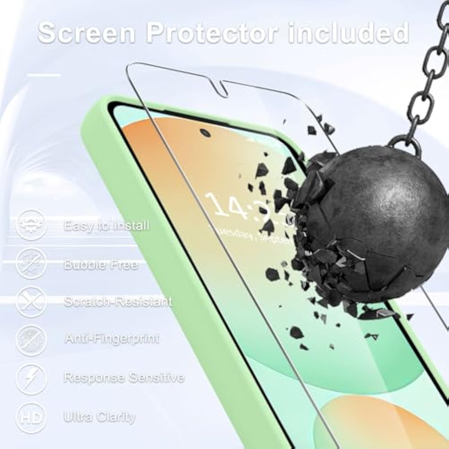 For Samsung Galaxy S25 Case, Matte Magnetic Phone Case With 1 Screen Protector, Support For , Translucent Frosted Shockproof Protective Cover For Samsung Galaxy S25, Mint Green