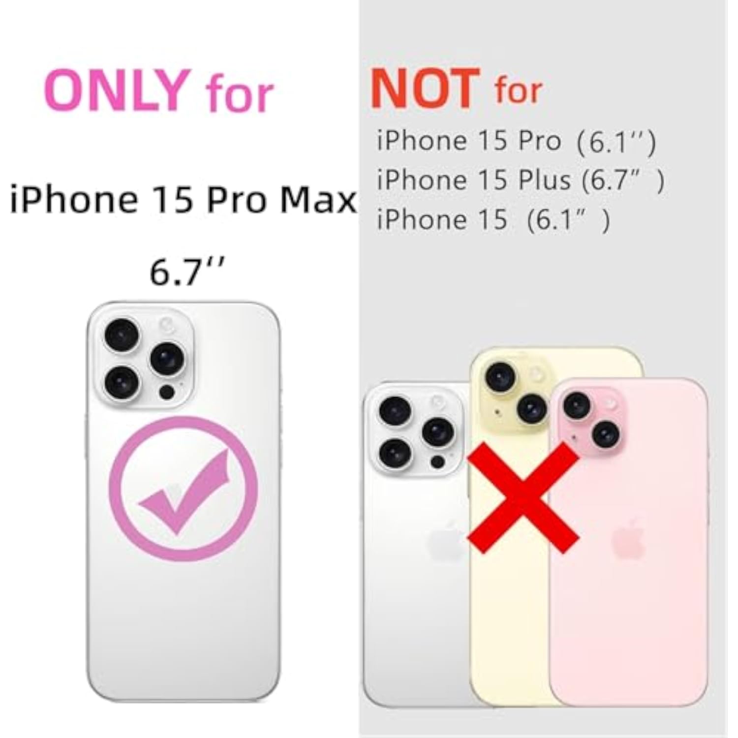 Clear Case with Pressed Real Flowers Design for iPhone 15 Pro Max - Glitter Cute White Floral Pattern Slim Soft TPU Protective Women's Phone Cover