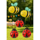 Ladybug & Bee Foil Balloon Set 3 Ladybugs 2 Bees Insect Party Decorations