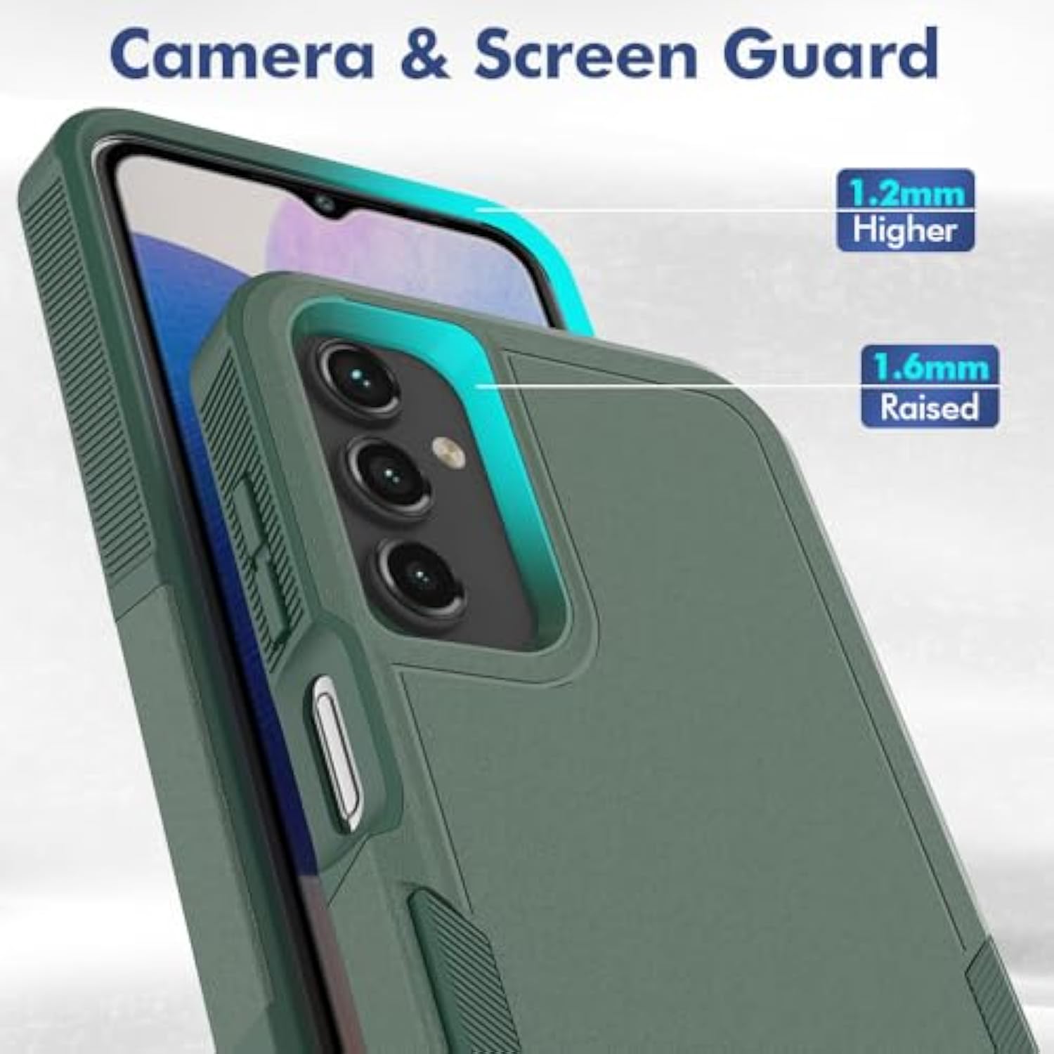 For Galaxy A15 5G Phone Case, [Military Grade Drop Tested] With Hd Screen Protector, Dual Layer Protective Heavy Duty Cell Phone Cover Non-Slip Shockproof Case For Samsung Galaxy A15 5G (Dark Green)