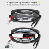 Electronics Organizer Travel Case, Travel Bag Water Resistant Cable Organizer, Tech Accessories Pouch Carry Storage Bag For Charger, Cord, Hard Drive, Phone, Power Bank, Travel Essentials, Black