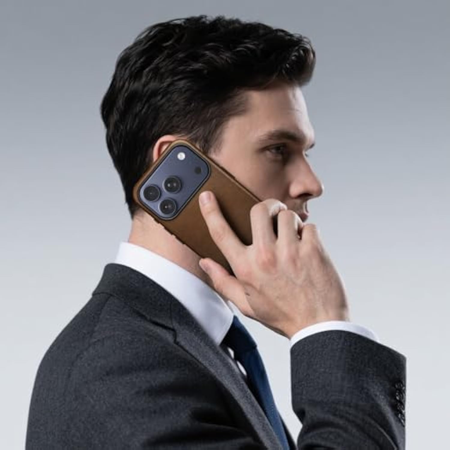 Genuine Leather Case For Iphone 17 Pro Max 6.9 Inch, Oil Wax Top-Grain Leather, Compatible With Magsafe, Metal Buttons And Camera Bezel (Rustic Brown)