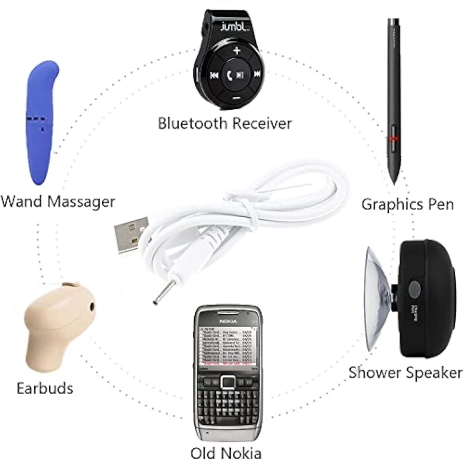 Usb To Dc 2.0Mm Cable, Earbuds Usb Dc Charger Adapter,Usb 2.0 Type A Male To D