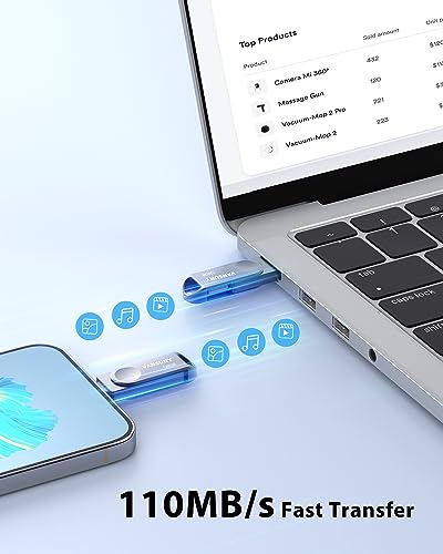 Dual Usb C Flash Drive 128Gb Usb 3.0 2-In-1 Type C + Type A Thumb Drive Udp-Tech Waterproof Metal Pen Drive Portable Otg Flash Drive