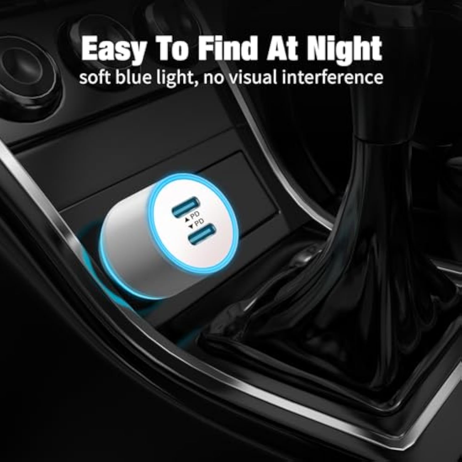 2 Pack 40W Fast Usb C Car Charger Adapter For Iphone 16/15 Pro Max/Plus/Samsung Galaxy S25/S24 Ultra/S23/S22 Car Phone Charger, Dual 20W Pd Port Cigarette Lighter Adapter With 3.3Ft Type C Cord-White