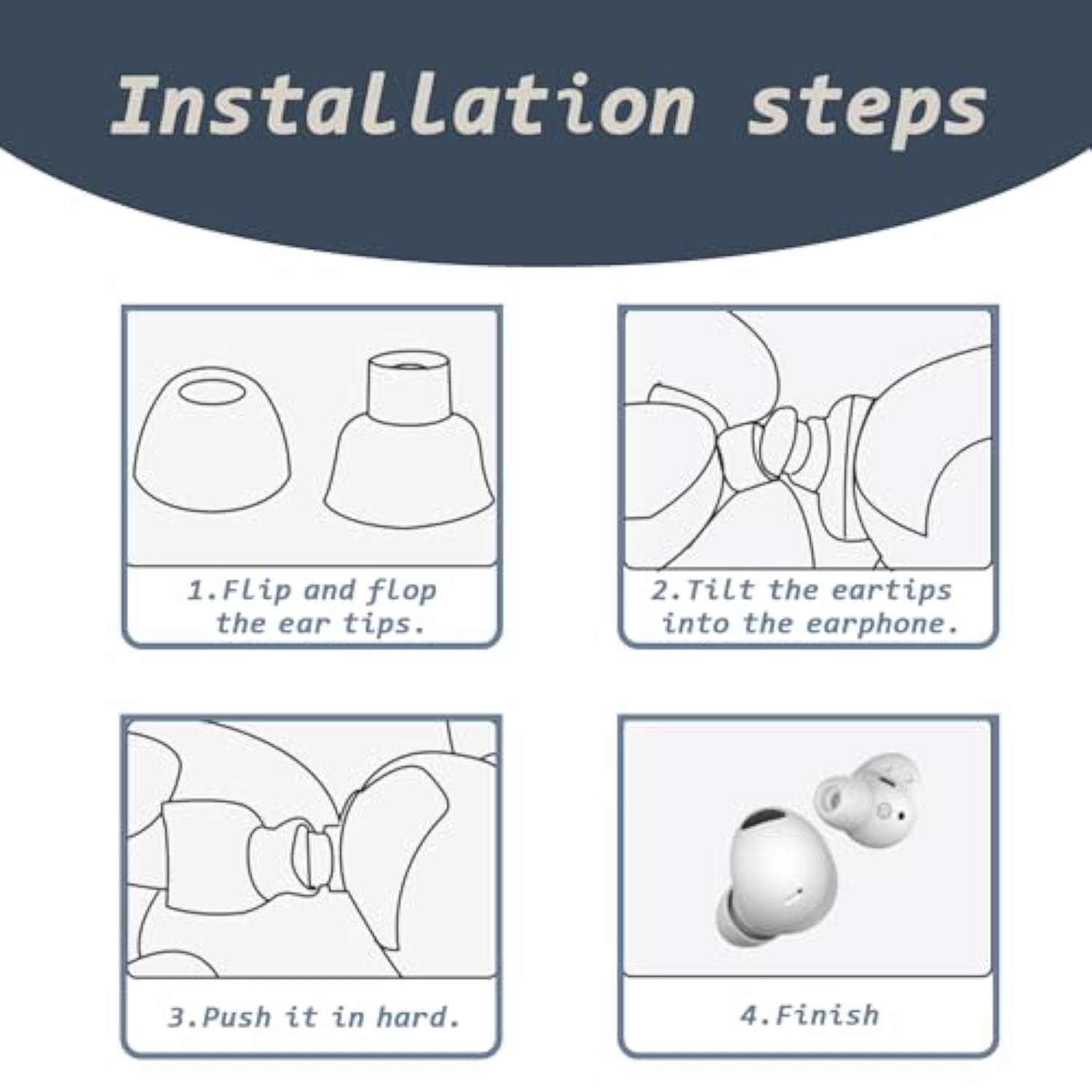 6 Pairs Replacement Eartips For Samsung Galaxy Buds Pro Headphones, Silicone Tips Earbuds Eartips Set, L/M/S Earplug Replacement Accessories (Black, With Pen)