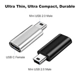 Mini Usb 2.0 To Usb C Adapter (4 Pack), Usb Type C Female To Mini Usb Male Con