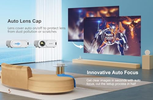 [Ai Auto Focus/Auto Lens Cap] Outdoor-Projector-4K With Wifi 6 And Bluetooth: 1500 Ansi Portable Projector With Auto 6D Keystone & Zoom, Native 1080P Movie Proyector 2026 Upgraded