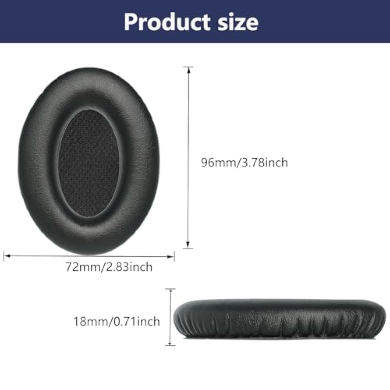 Replacement Ear Pads, Compatible With Bose Triport 1 / Tp-1 / Tp-1A / Ae1 Headphones. New Soft Protein Leather Combined With High-Density Memory Foam, Replacement Ear Pads 1 Pair (Black)
