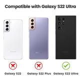 [3+2Pcs For Samsung Galaxy S22 Ultra Camera Lens Protector, 9H Tempered Glass Camera Cover Screen Protector Metal Individual Ring For S22 Ultra 5G 2022 [Installation Tray][Removal Tool]- Black