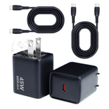 45W Usb-C Charger, 45W Power Adapter Supports Super Fast Charging For Galaxy S25/S24/S23, Compatible With Iphone 16/15, Ipad, And More Devices, (2-Pack Of Charger And 5 Ft Cable)
