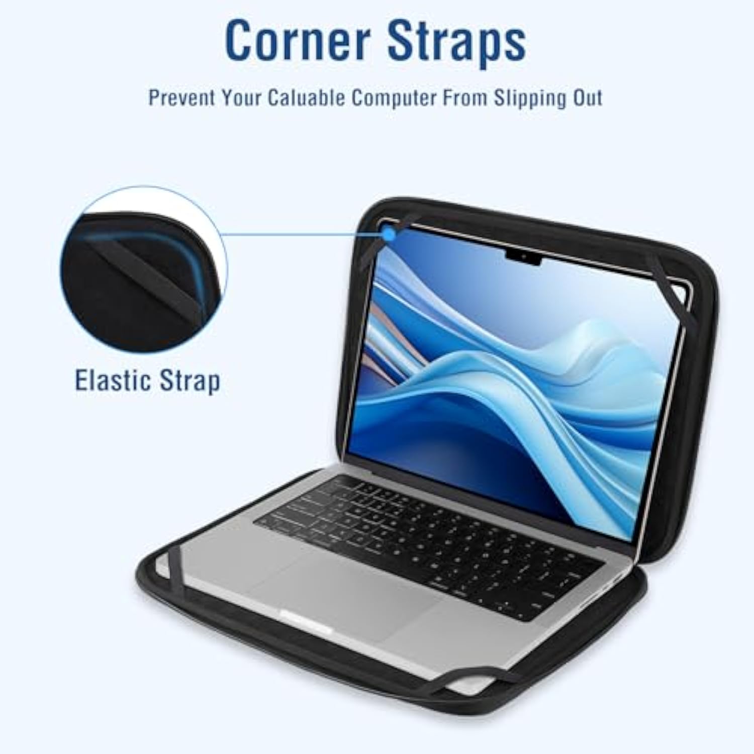 MOSISO 13-13.3 inch Laptop Case, Laptop Sleeve Compatible with MacBook Air 13 13.6 M3 M2 M1/Pro 13/Pro 14, HP Dell ASUS Lenovo, Vertical Artistic Lines Carrying Case Bag with Fully Open Zipper, Black