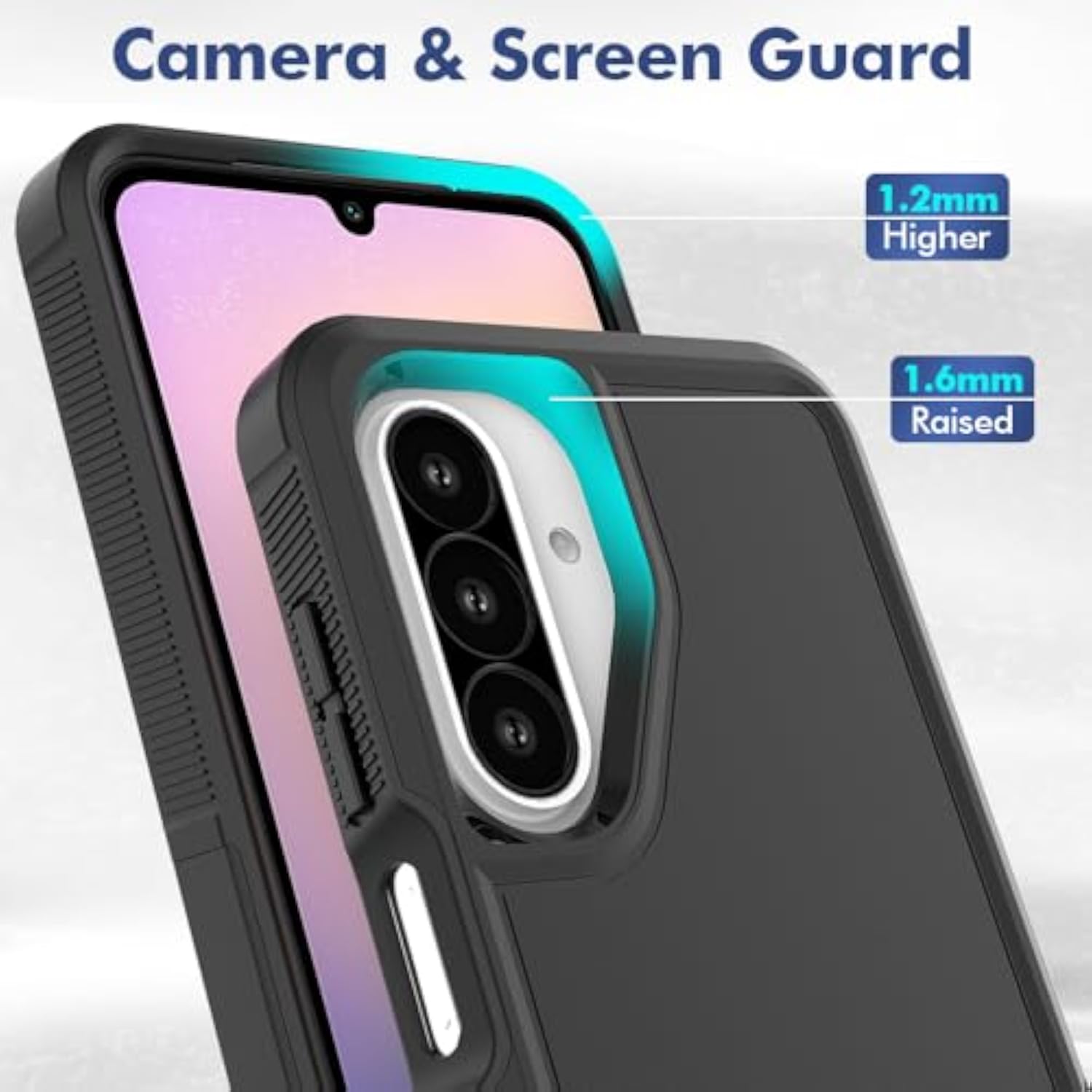 Samsung Galaxy A17 5G 2026 Case: Dual Layer Protective Heavy Duty Cell Phone Cover Shockproof Rugged with HD Screen Protector - Military Protection Bumper Tough for Samsung Galaxy A17 5G 2026, Black