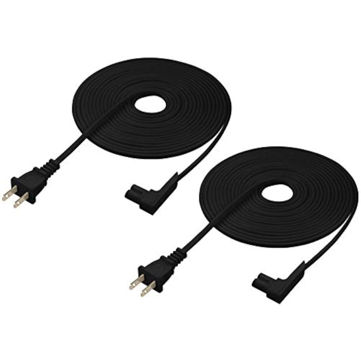 16-Foot 2-Pack Power Cord Compatible With Sonos One, Sonos One Sl, Sonos Play-1 Speakers - Power Plug Cable (Extra Long, Black)