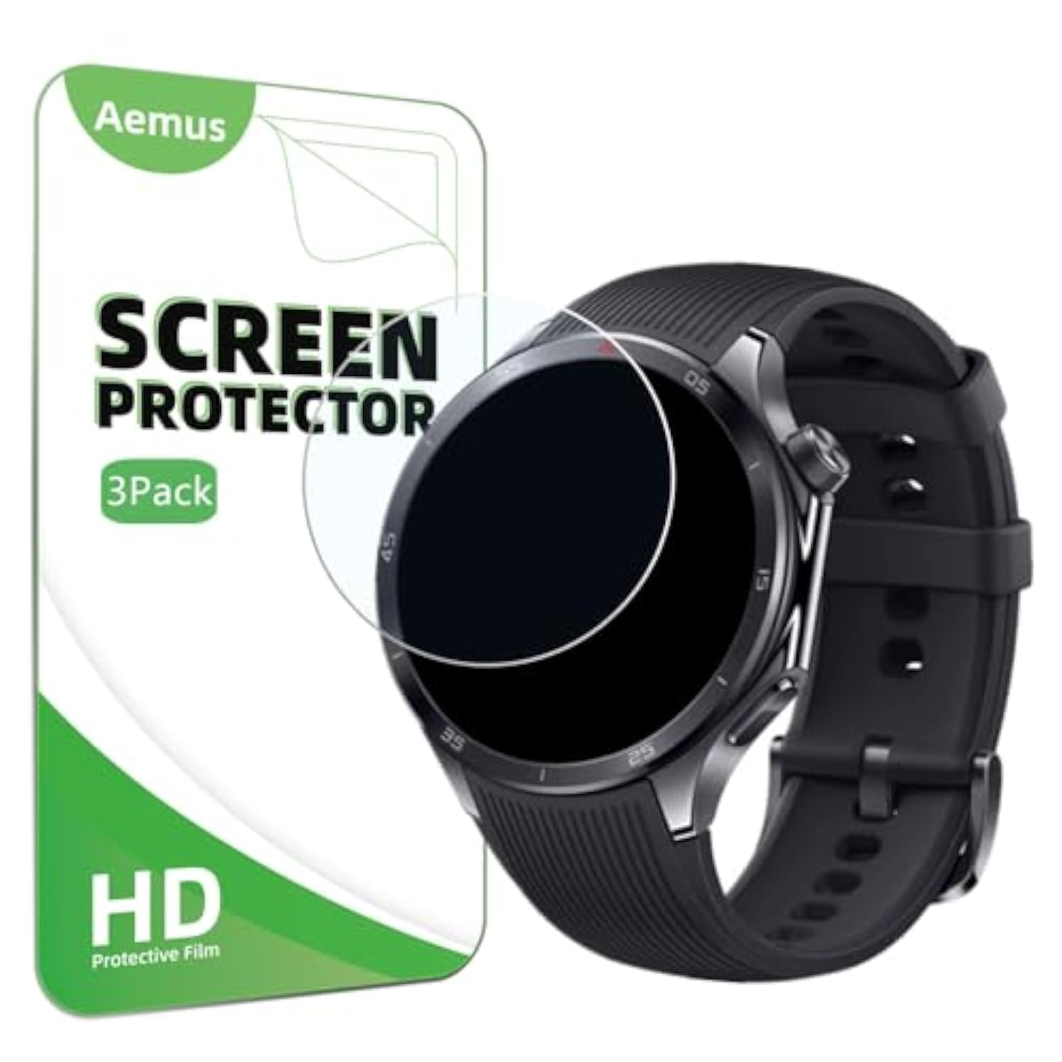 Screen Protector Compatible For Oneplus Watch 3 (3 Pack) Smartwatch Clear Tempered Glass Protective Film