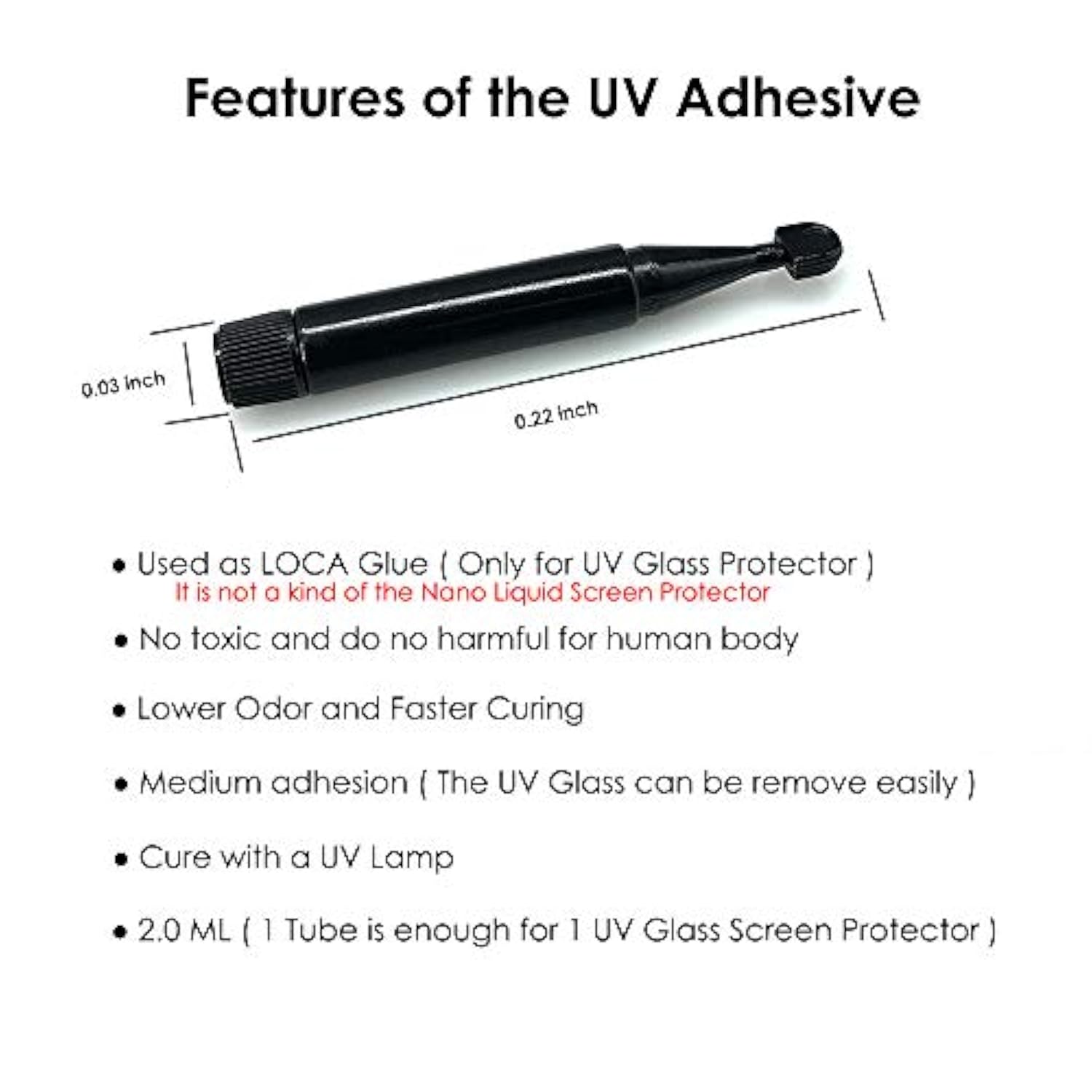 [5 Pack] Loca Uv Adhesive Low Ordor And [1 Pack]Uv Light 5W, Used For Liquid Glass Screen Protector Of Any Phone Brand