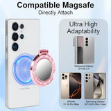 Finger Ring Stand Grip,Luxury Glitter Diamond Universal Metal Ring Kickstand with Mirror for iPhone 17/16/15/14/13 Pro Max, Galaxy S25/S24/S23/S22