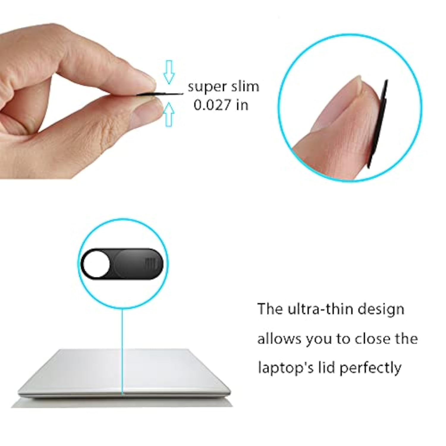 Ultra-Thin Webcam Camera Cover Slider 12 Pack for Laptop Phone Privacy