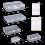 28 Pack Small Storage Containers Mixed Sizes Clear Plastic Boxes Craft Organizers Rectangular Bins With Lids For Small Items Bead Art Craft Jewelry Projects