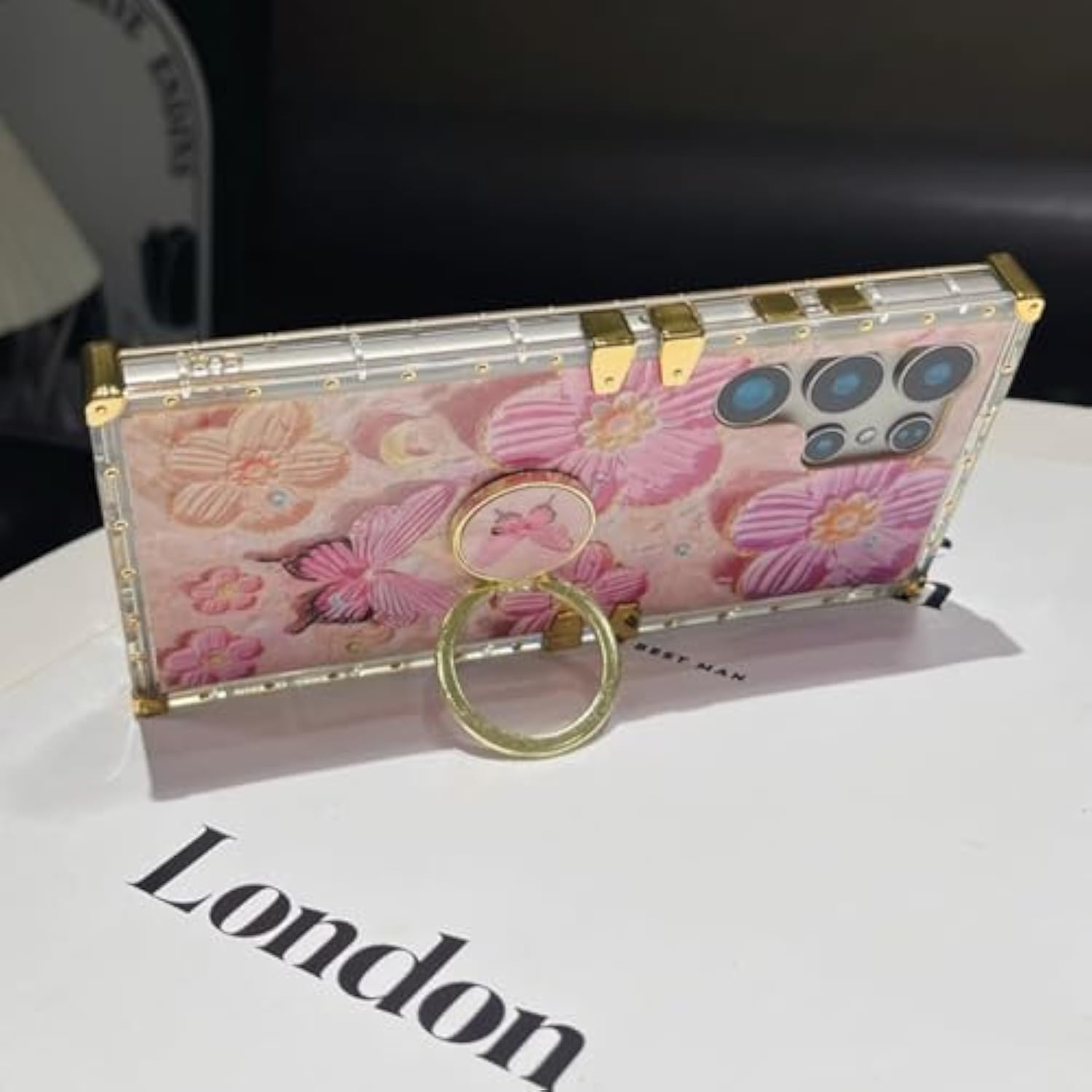 For Samsung Galaxy S25 Ultra Glitter Floral Case, Cute Colorful Retro Oil Painting Printed Flowers With Bling Sparkly Ring Kickstand Shockproof Women Girls Case For Galaxy S25 Ultra,Colorful