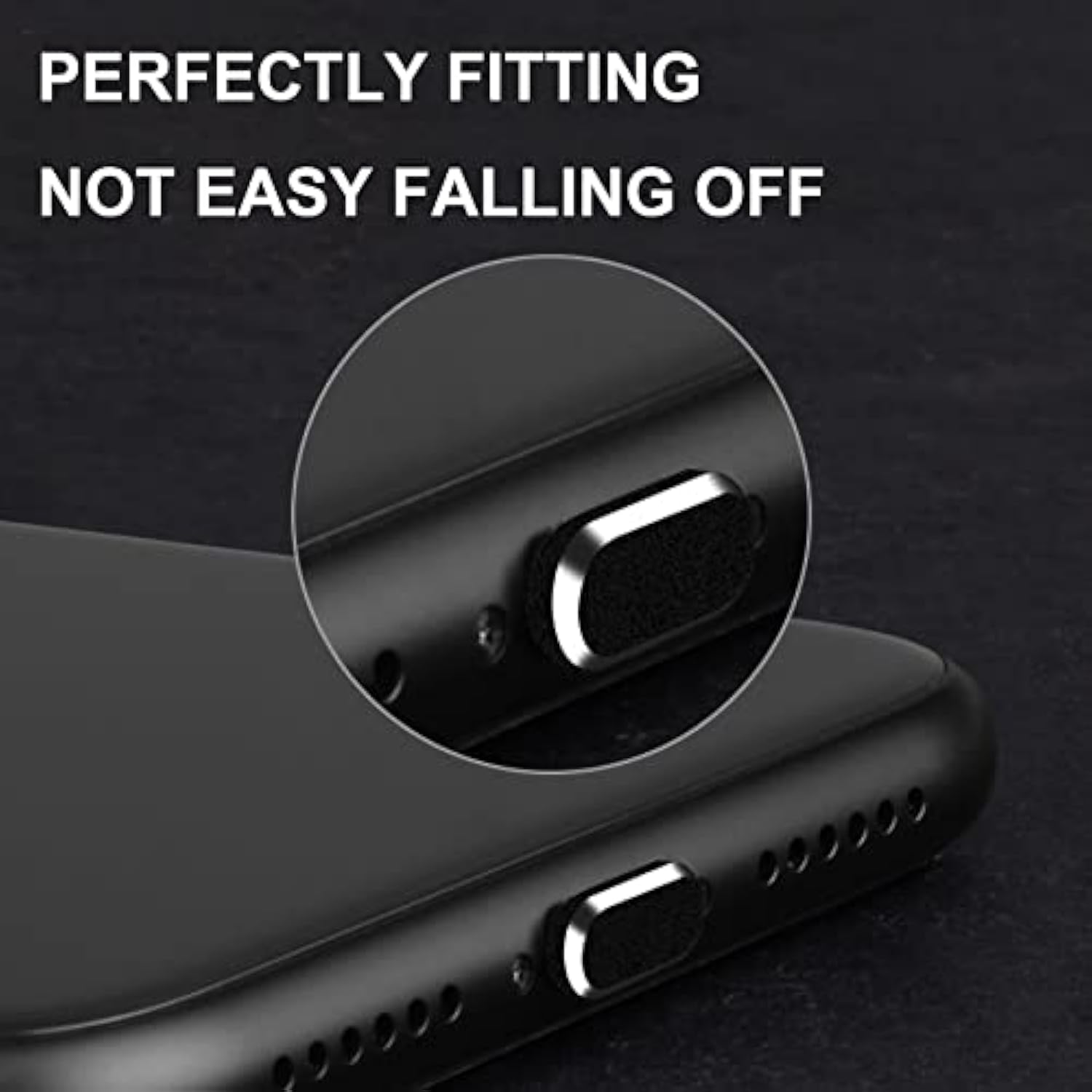 iPhone Dust Plug Lightning Port and Speaker Protector for iPhone and AirPods Black