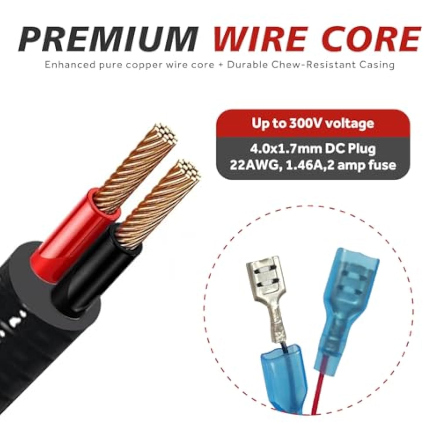 Durable Chew-Resistant Power Cable For Trail Cameras, Compatible With Tactacam Reveal X Xb Sk, Wise Eye,Covert Cameras, Snyper Cameras, Etc. 4.0X1.7Mm Dc Plug, 79"