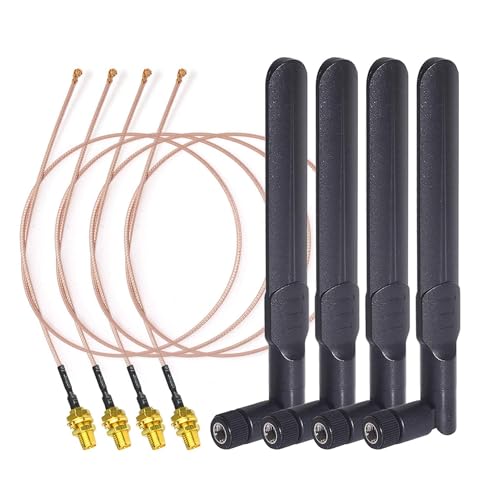 Dual Band Wifi 2.4Ghz 5Ghz 5.8Ghz 8Dbi Rp-Sma Male Antenna 20Cm 8 Inch Rg178 Cable 4-Pack For Wifi Router Wireless Mini Pci Express Pcie Network Card Adapter