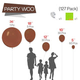 127 Pcs Brown Boho Balloon Arch Kit Coffee/Dark Brown Sizes 5-36" for Baby Shower/Wedding