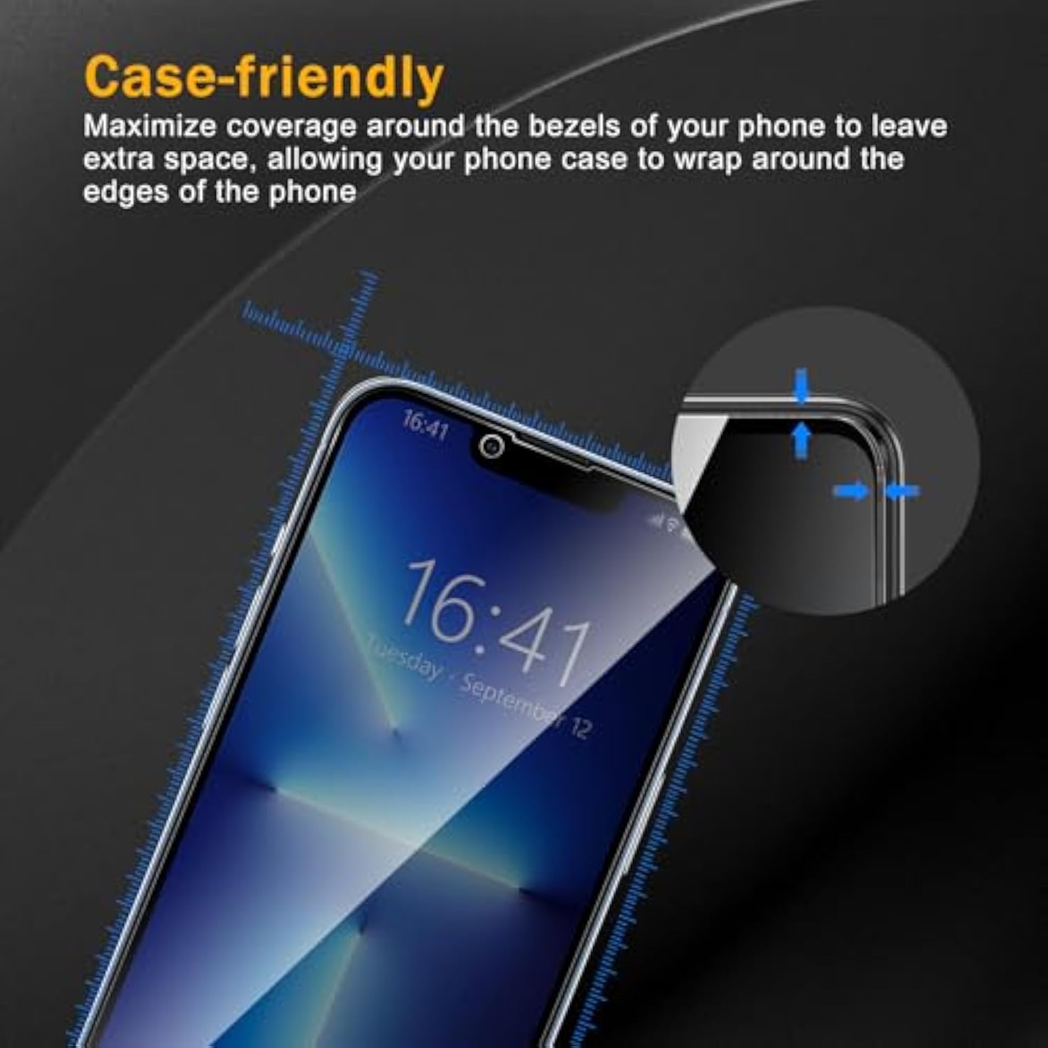 3 Pack Privacy Screen Protector For Iphone 13 Pro Max/14 Plus(6.7 Inch), Anti Spy Tempered Glass 9H Hardness, Black Protector Anti Spy, Bubble Free, Anti-Scratch