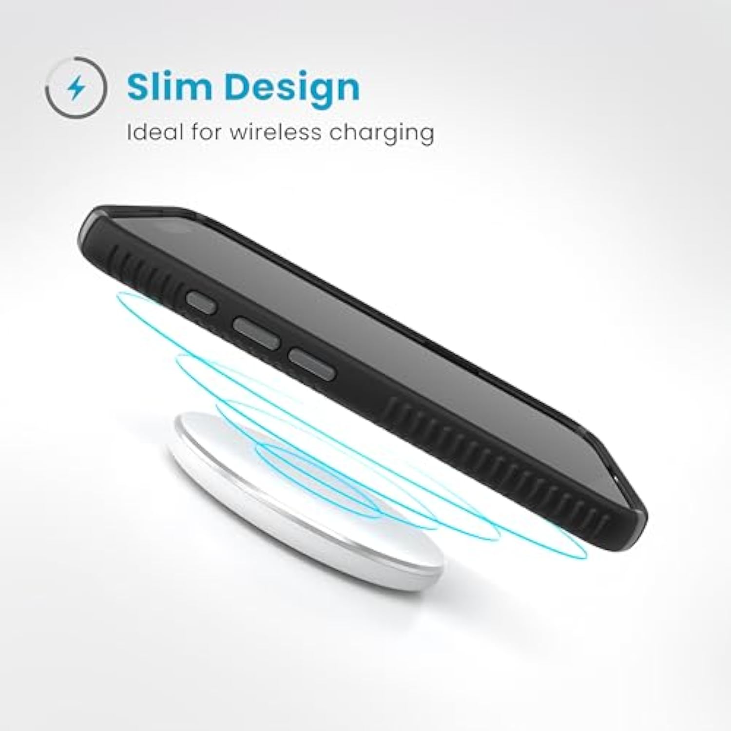 Speck Black iPhone 16 Case - Slim Phone Case iPhone 16 - iPhone 16 Phone Case - Presidio 2 Grip - Black/Slate