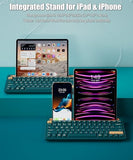 Bluetooth Keyboard With Integrated Stand For Ipad & Iphone, 75% Compact Silent 79 Keys, 2 Aaa Batteries, Smart Auto-Sleep, For Mult-Device, Laptop, Tablet, Smartphone (Dark Green)