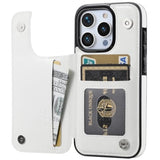 Wallet Case Compatible With Iphone 16 Pro, Slim Protective Case With Card Holder,Premium Pu Leather Kickstand Card Slots Case With Double Magnetic Clasp For Iphone 16 Pro 6.3“-White