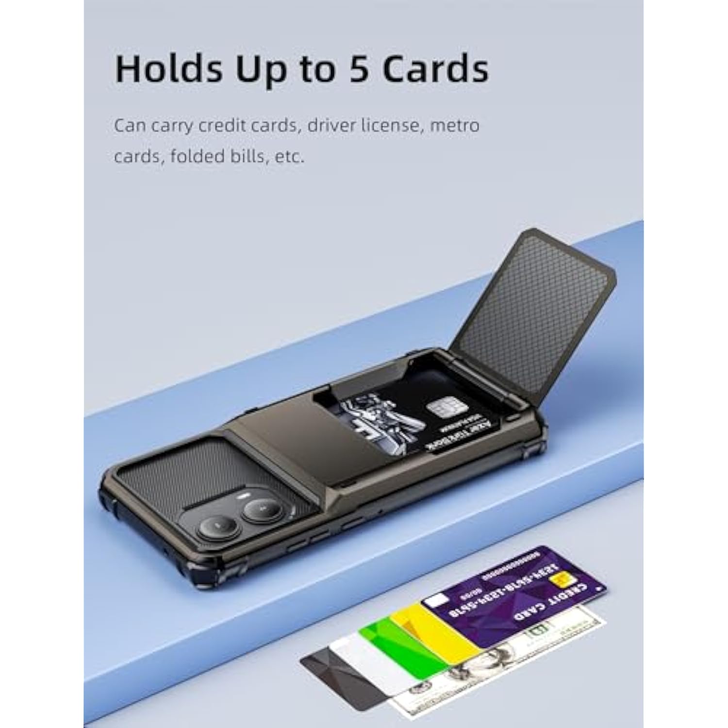 For Motorola Edge 2024 Case Wallet 5 Credit Card Holder Slot Flip Cover Anti-Slip Wallet Case Back Pocket Dual Layer Protective Hard Shell Tpu Rubber Bumper For Moto Edge 2024 5G 6.6 Bronze